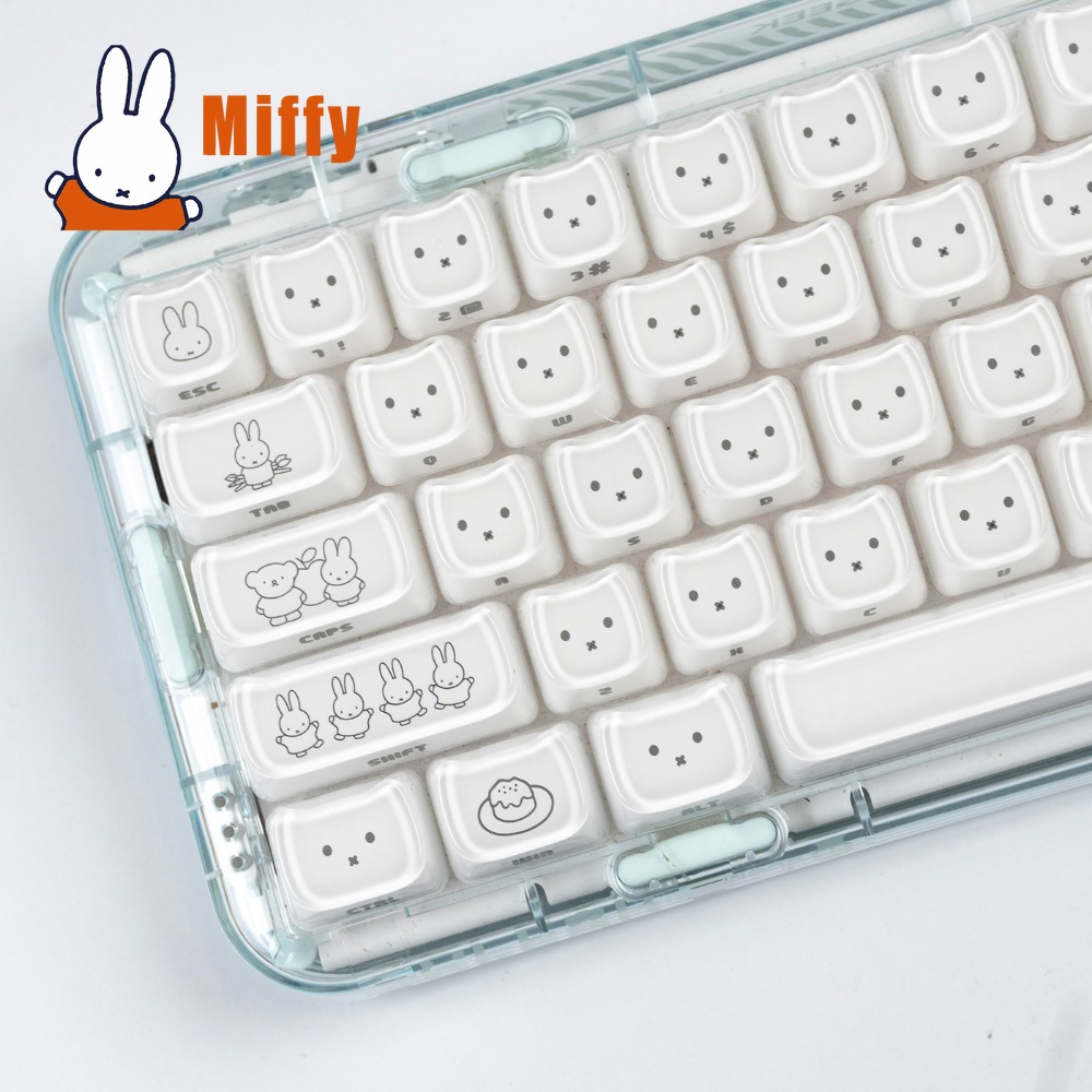 Gaming Keyboard Nearby - Keycaps Kawaii Miffy, Tasti a Forma